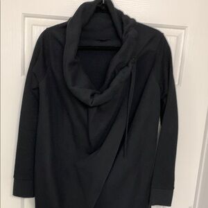 All Saints Black Asymmetrical Cardigan Sweater